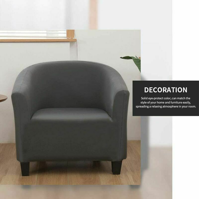 Housse de Fauteuil Cabriolet Extensible,Housse de Chaise de Fauteuil Chesterfield pour Comptoir Bar Salon Salle de Réunion,Gris - 4