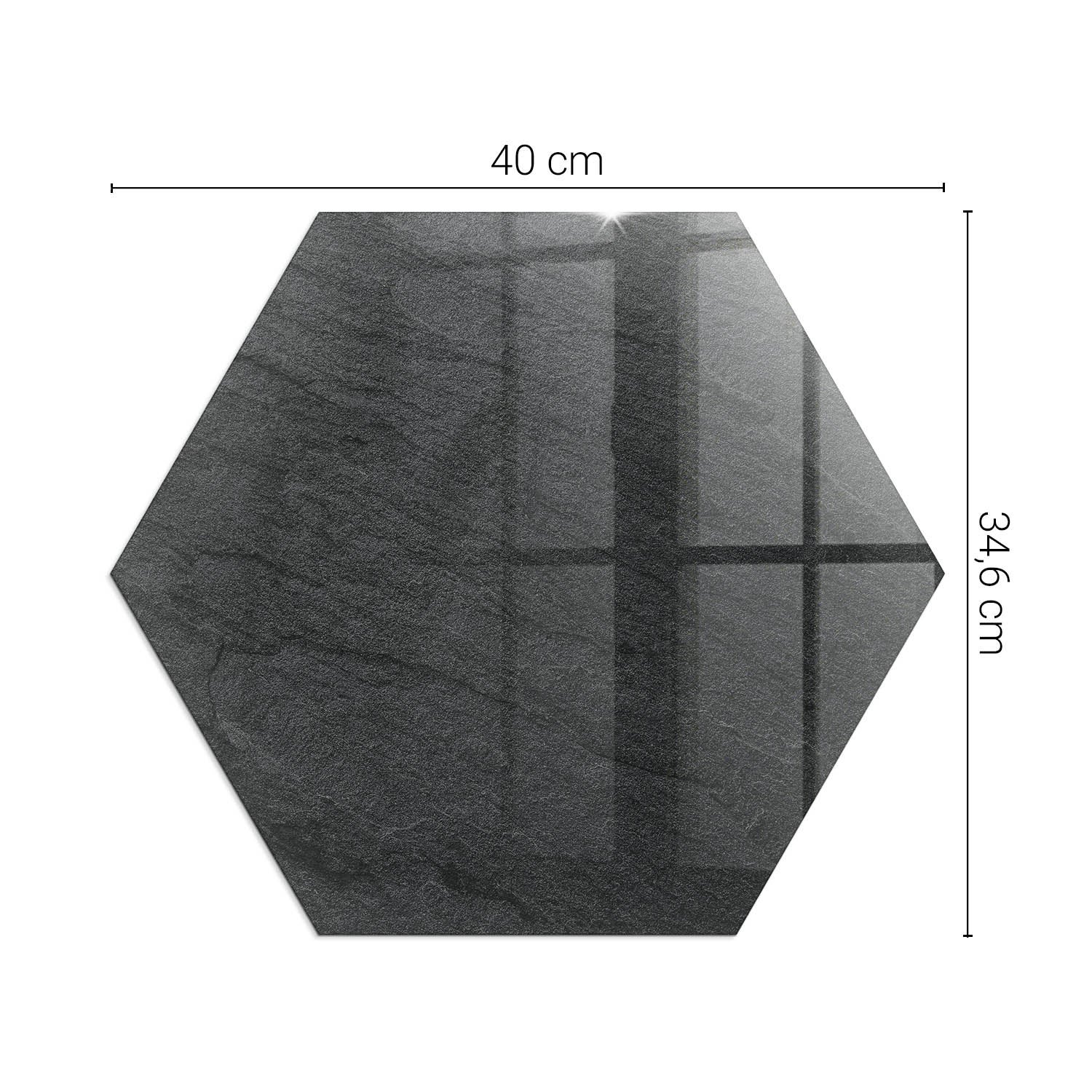 Ochronna szklana podkładka pod kominek - 40 cm - Tekstura kamiennej powierzchni - TULUP - 2