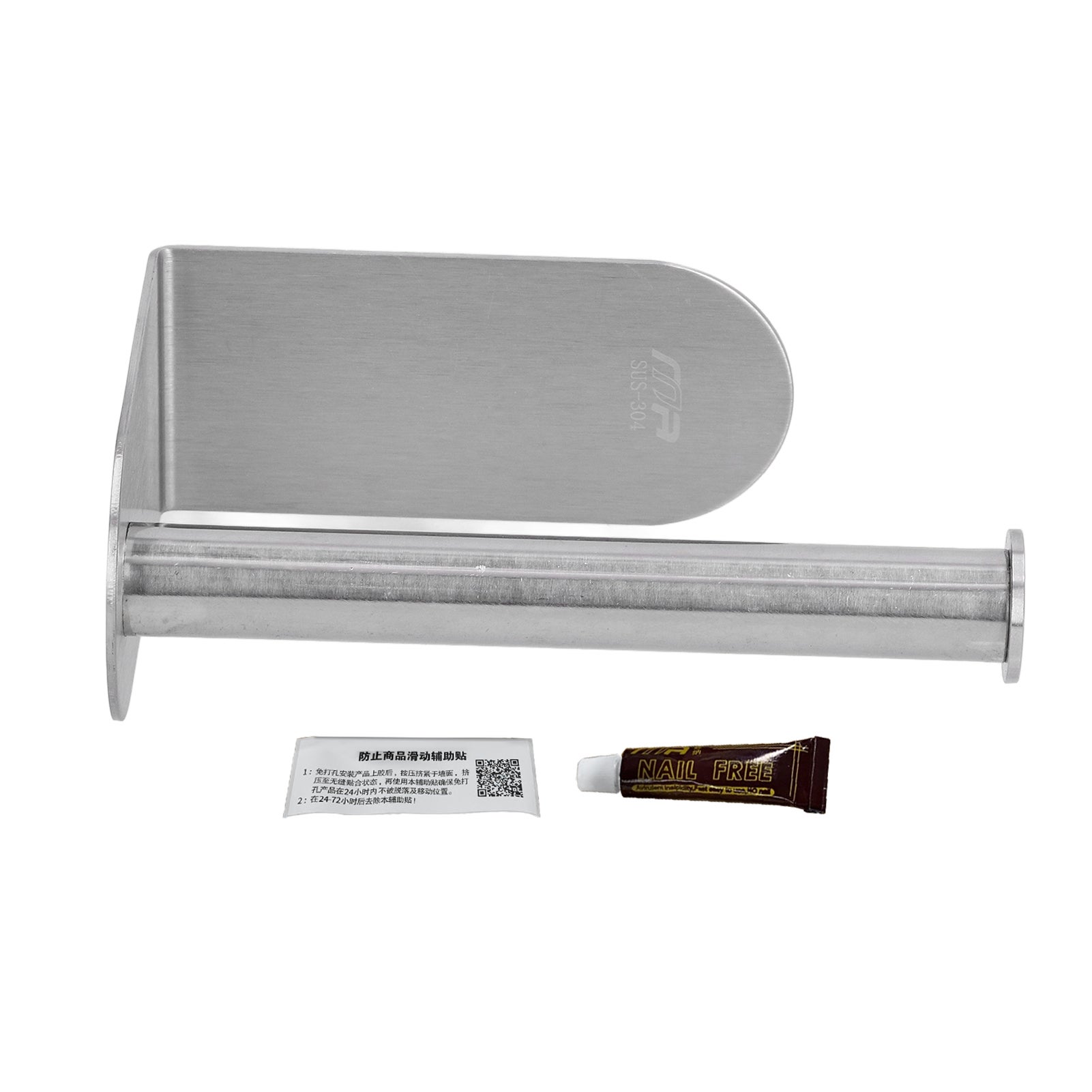 Ensemble Porte-serviettes Salle De Bain Sans Perçage - 5 Pièces, Acier Inoxydable, 60 Cm, Adhésif Puissant - 12