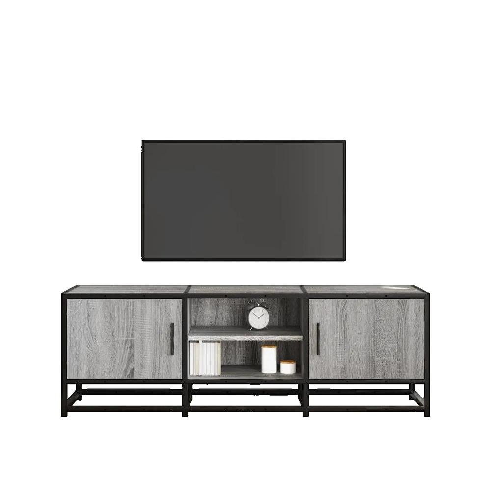 vidaXL Meuble TV sonoma gris 120x35x41 cm bois d'ingénierie et métal - 3