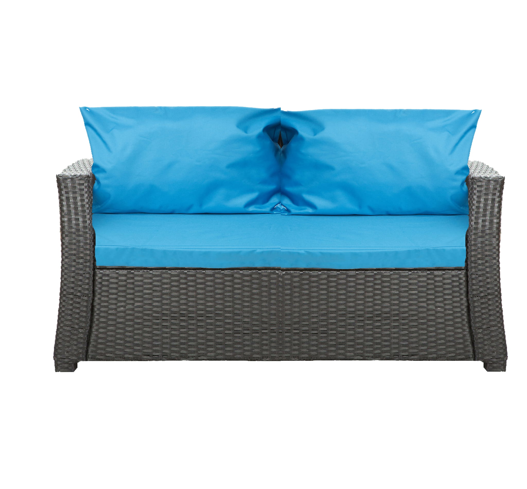 Cojines para sofá de exterior azules cojines para sofá cojines para banco de jardín de 2 plazas 130x60x50cm cojines para muebles de poliratán-mix