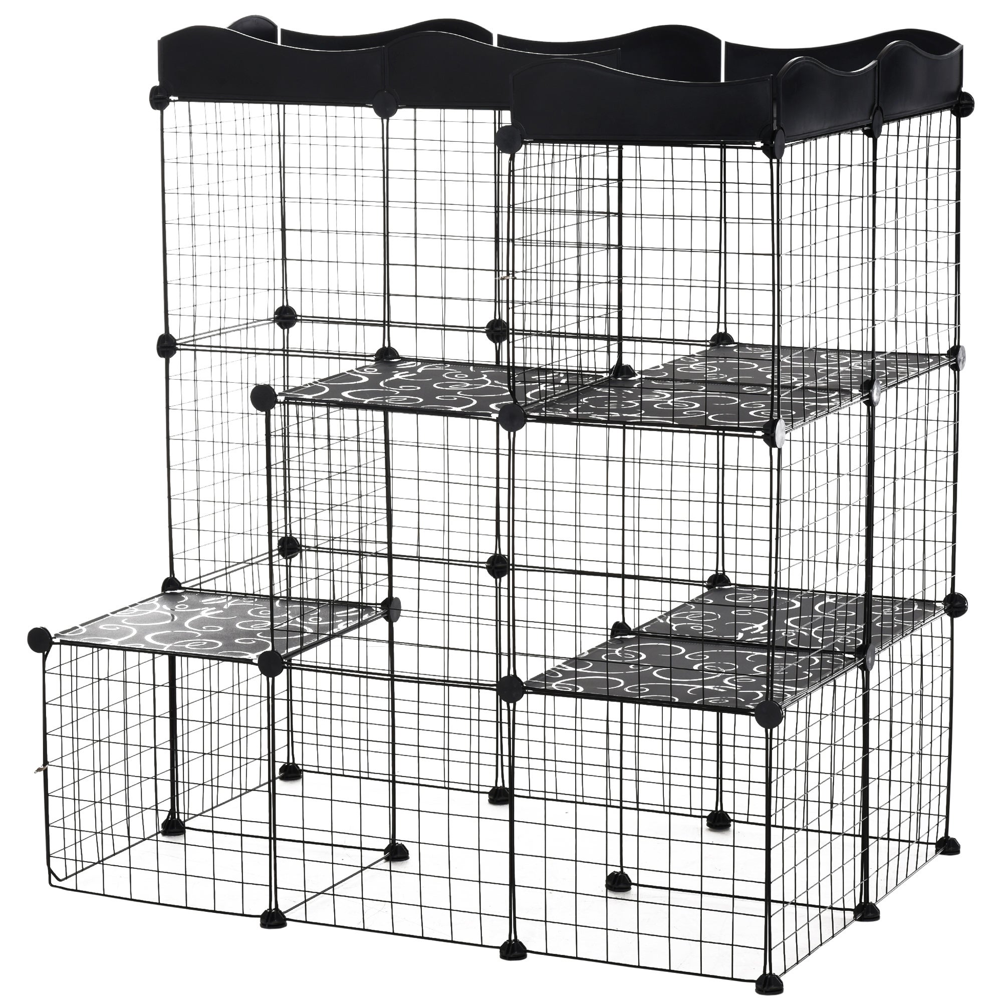 Cage parc enclos pour petits animaux et chats 105 x 70 x 116 cm ...