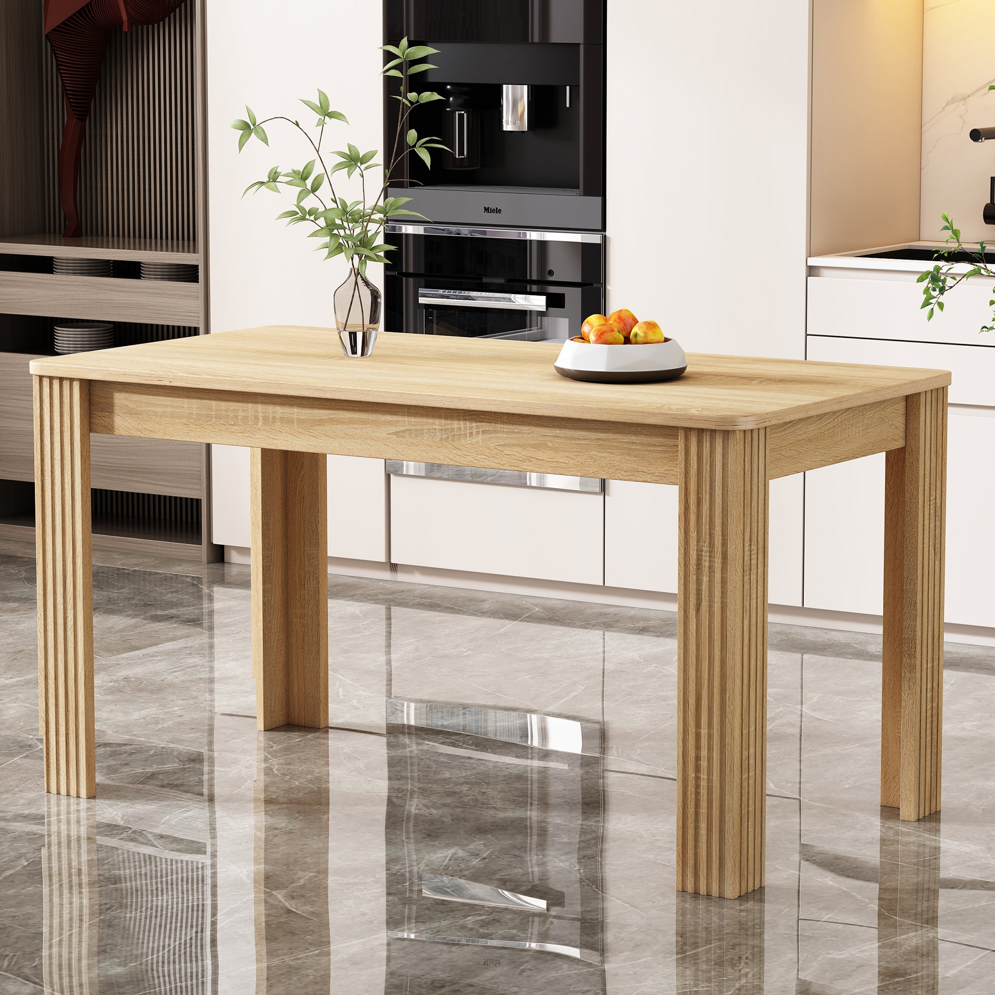 Plank+Beam Tavolo Da Pranzo In Legno Massello 122 Cm – Rustico, Finitura Spazzolata Pecan, Per 4 Persone