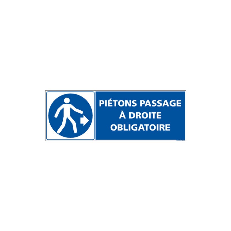 PANNEAU PASSAGE PIETONS DROITE (E0640) 210 x 75 mm Matière Adhesif ...