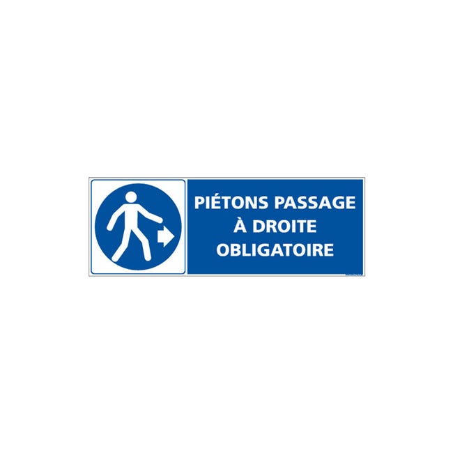 E0640 PANNEAU PASSAGE PIETONS DROITE (E0640) 210 x 75 mm Matière Adhesif ...