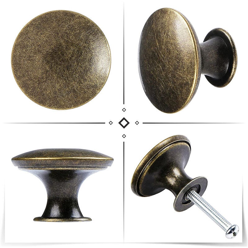 Lot De 10 Boutons Vintage En Métal – Modèle Duo Pied Panaché – Diamètre 1,6 Cm – Réf. 1304
