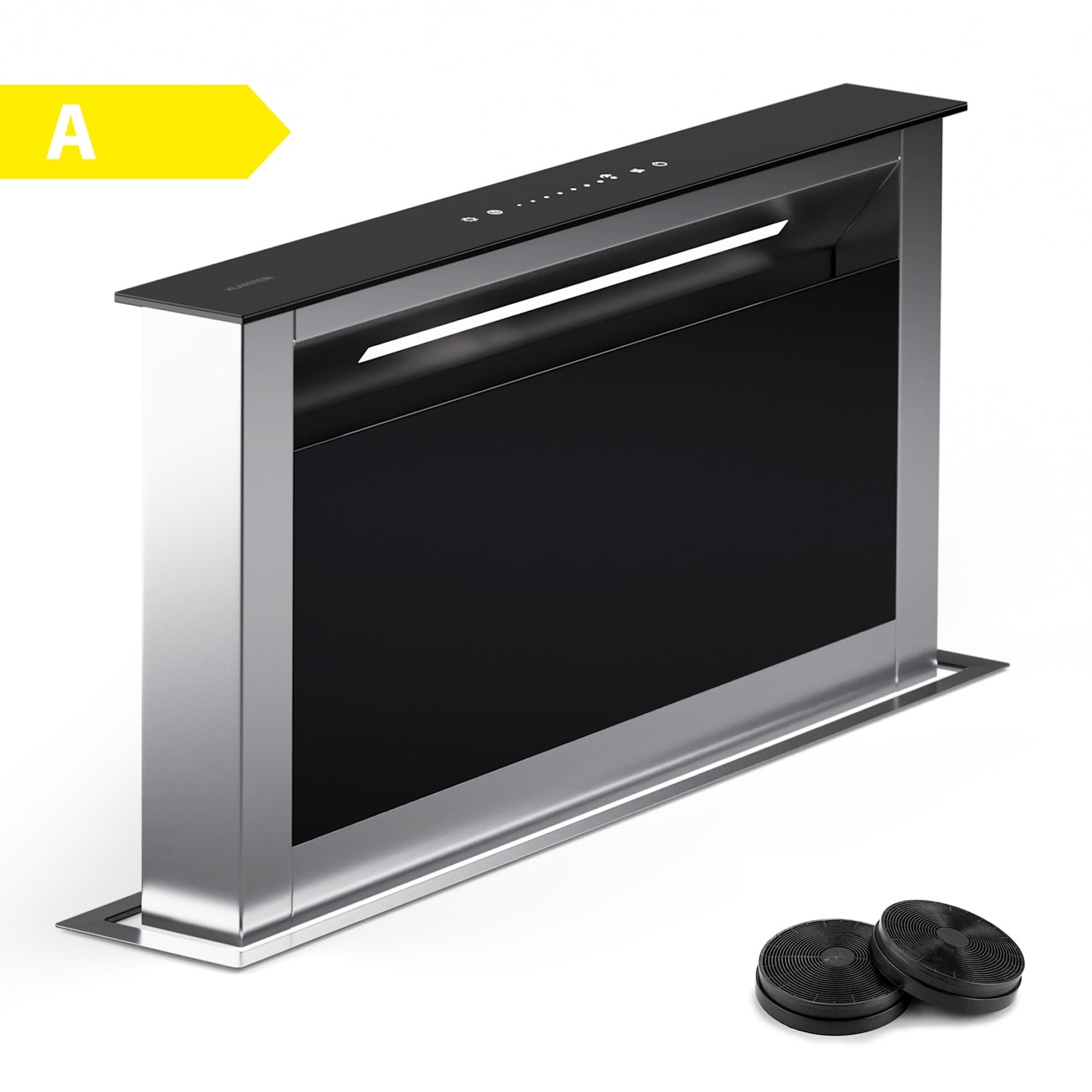 Klarstein Campana Extractora Royal Flush Eco Slim 60 60 Cm 713 M³/H Eek A / Plata Metálica Negro , Leroy Merlin