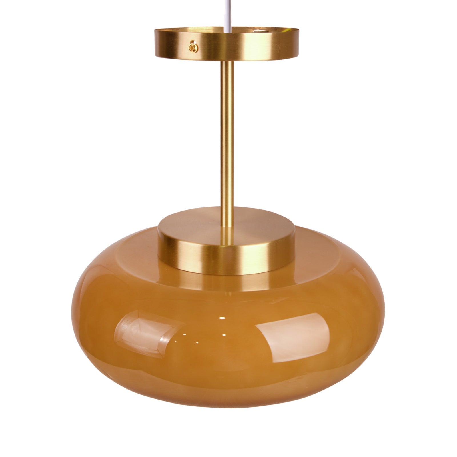 Suspension Luminaire de plafond en verre vintage Luminaire en laiton Lustre unique D28CM x H25CM - 4