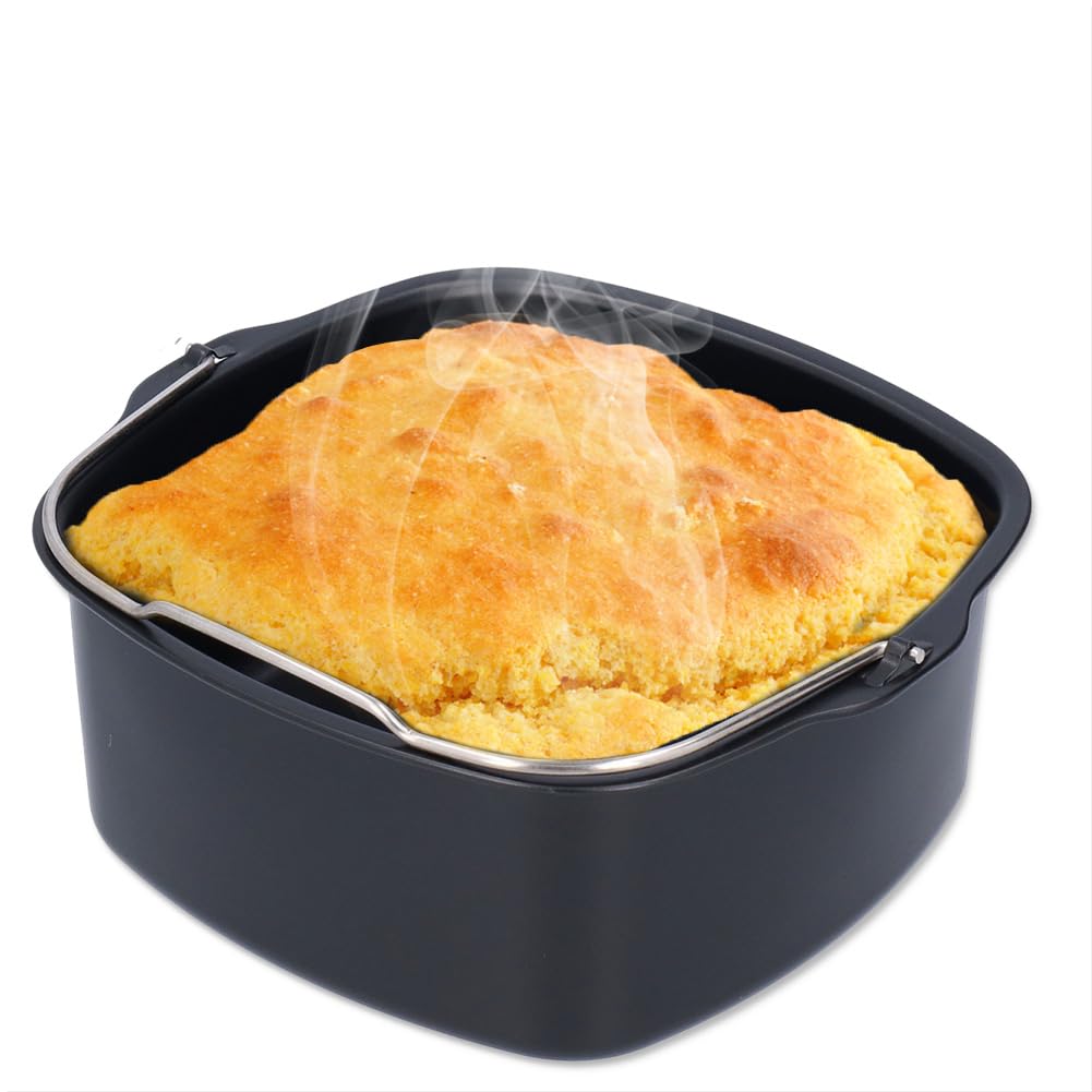 Fyearfly Moule à Gâteau 18 Cm Pour Friteuse à Air - Poêle Anti-Adhésive Fer Compatible HD9925 HD9860 HD9905 - Cuisine Saine & Polyvalente