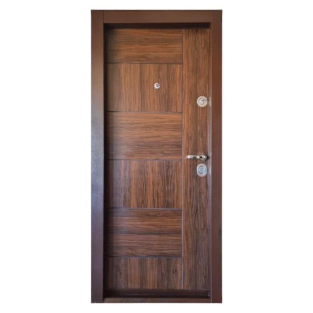 Usa metalica de apartament cu izolatie Novo Doors First Class NDFC06, 88x200 cm, deschidere stanga, Tabla 1.2 mm, Maron