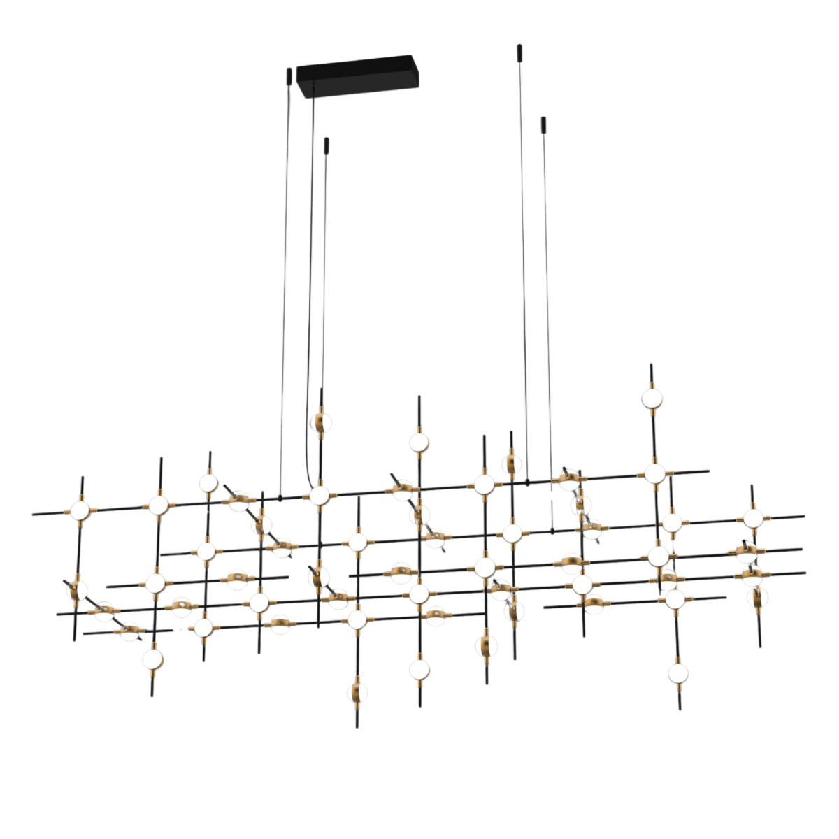 Lampa wisząca industrialna LED Provenza 132W biała ciepła 9133lm metal czarno-złota wym:200x200x60cm IP20 Italux