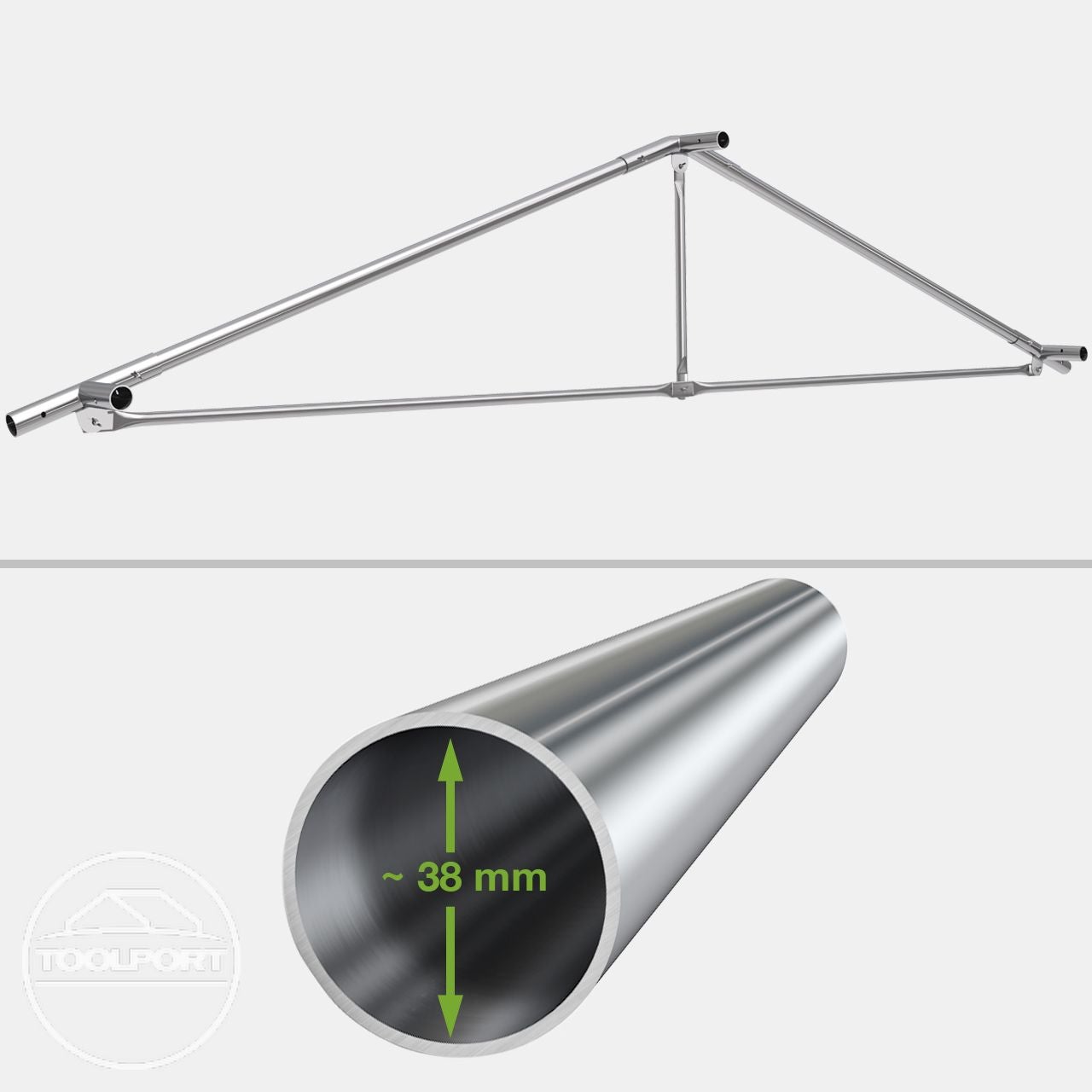 TOOLPORT 6x8 mTendone per feste PREMIUM PVC grigio-bianco 100% impermeabile Tendone da esterno Tenda party - 8