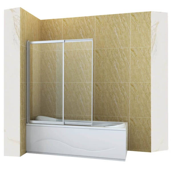 SILLA Parawan nawannowy SPENCER 2-skrzydłowy 120x150 cm Rozsuwany Chrom