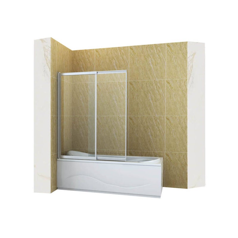 SILLA Parawan nawannowy SPENCER 2-skrzydłowy 120x150 cm Rozsuwany Chrom