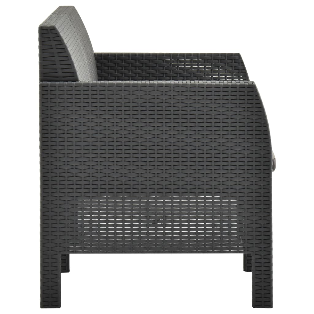 Maison Exclusive - Set Divani da Giardino 4 pz con Cuscini in Rattan PP Antracite - 5