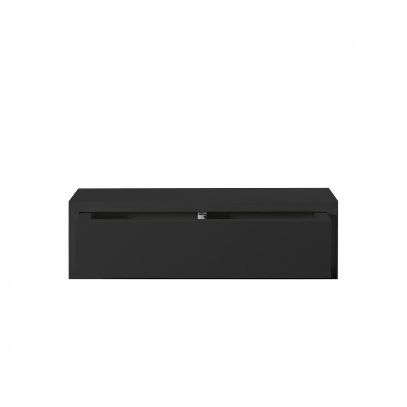 Étagère murale avec tiroir, table de chevet suspendue, étagère murale, noire, 45 x 13,4 x 20 cm - Legolo - 4