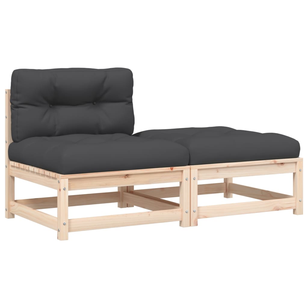 LIS Canapé de jardin sans accoudoirs coussins noir résine tressée CQ019 LIS Canapé de jardin sans accoudoirs coussins noir résine tressée CQ019