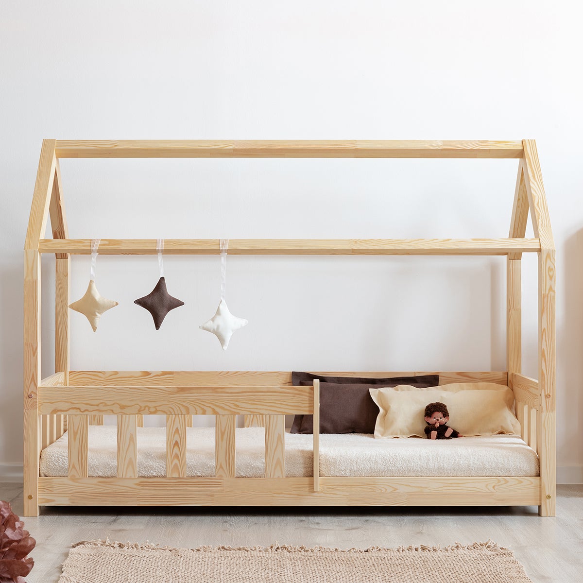 Lit Cabane 90x190 Barrières Sommier Et Tiroir Inclus Rosalie Bois | Leroy Merlin