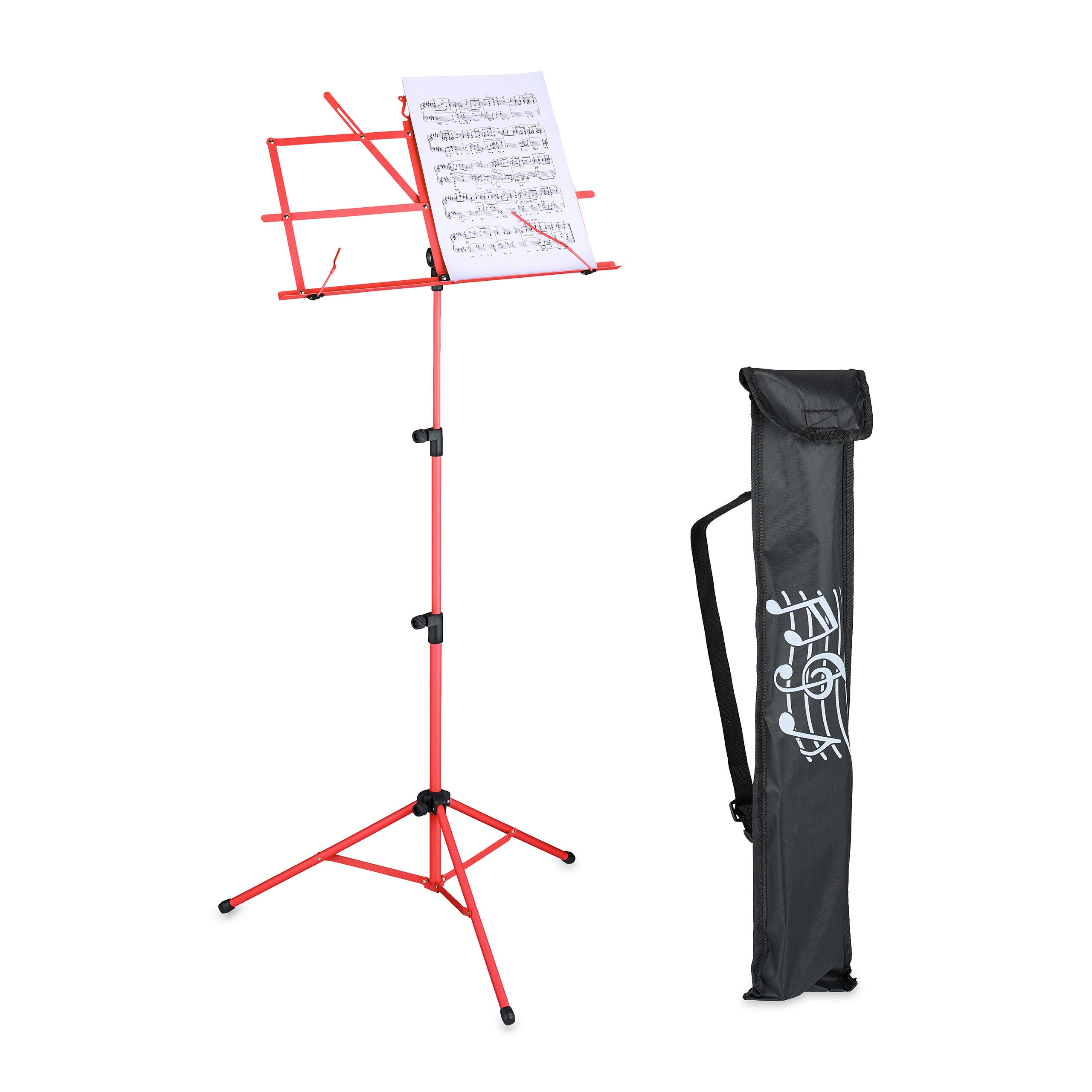 Leggio Musicale CAHAYA Pieghevole - Altezza Regolabile 78-142cm, Per Spartiti E Libri