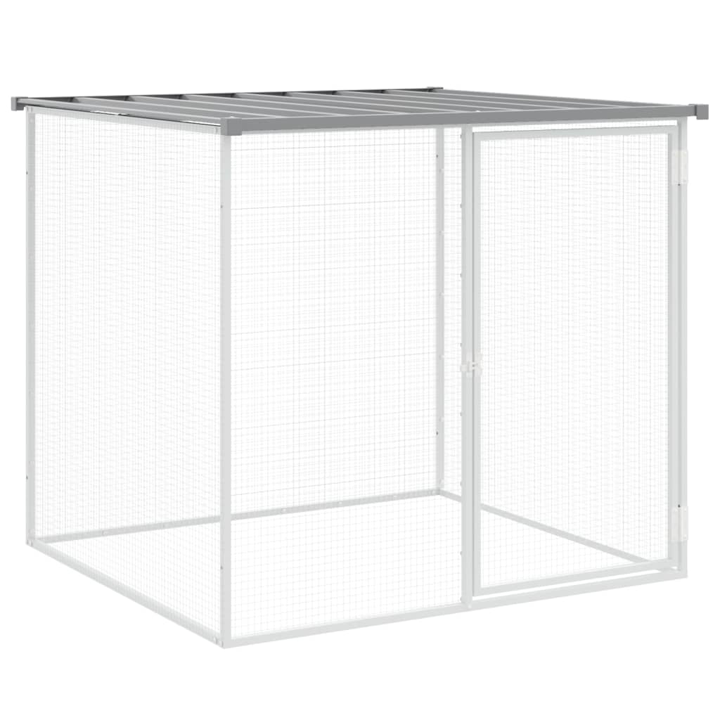 Galinheiro com teto 803x98x90 cm aço galvanizado cinza-claro - 6