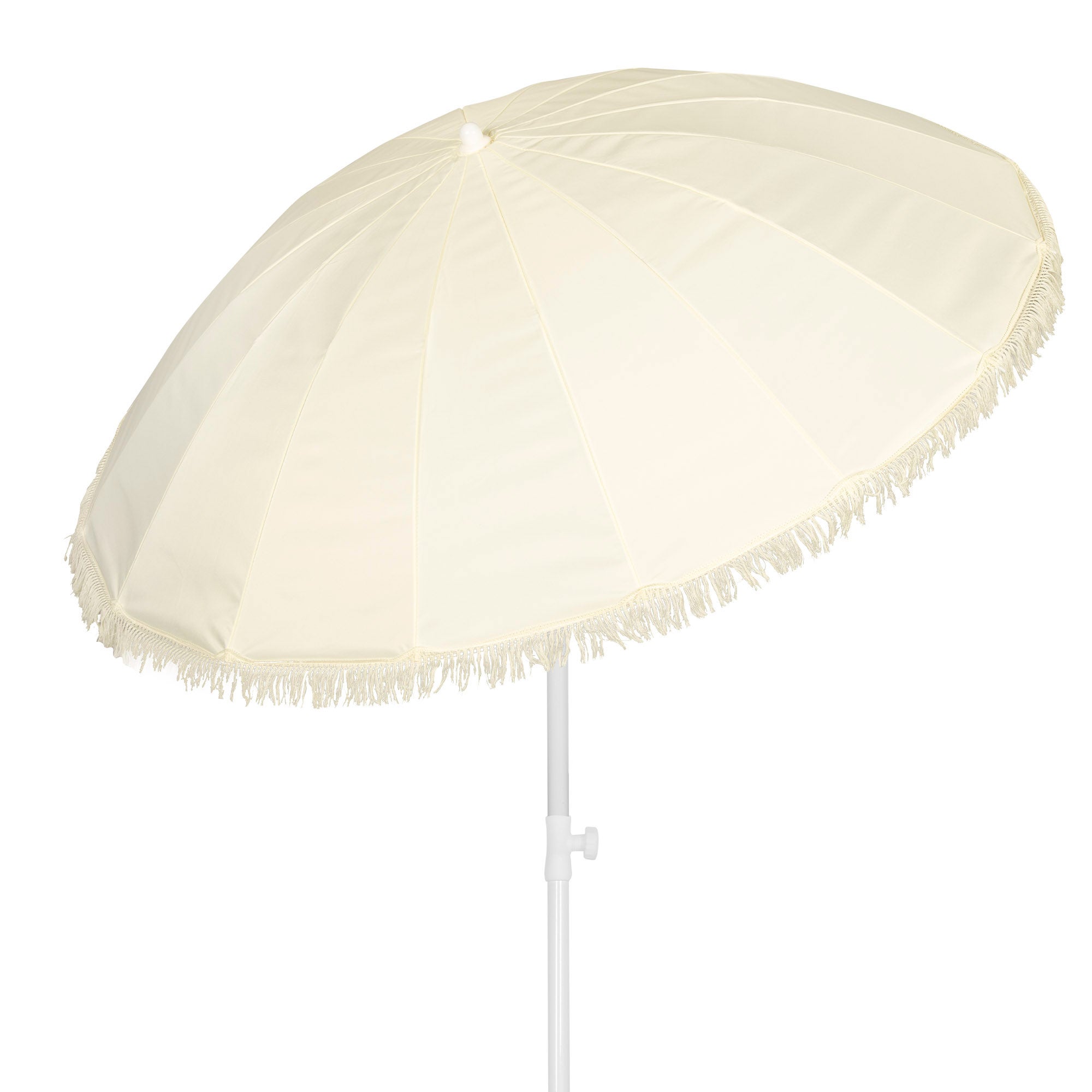 Aktive sombrilla playa 16 varillas 200 cm beige con flecos