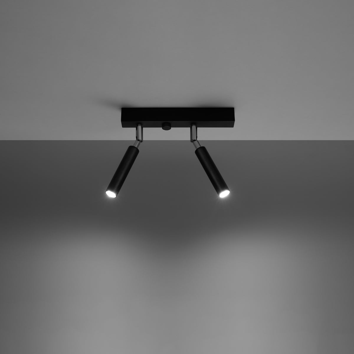 Plafon ASTIX 2 czarny LED 3000K - 25x3x20cm Sollux