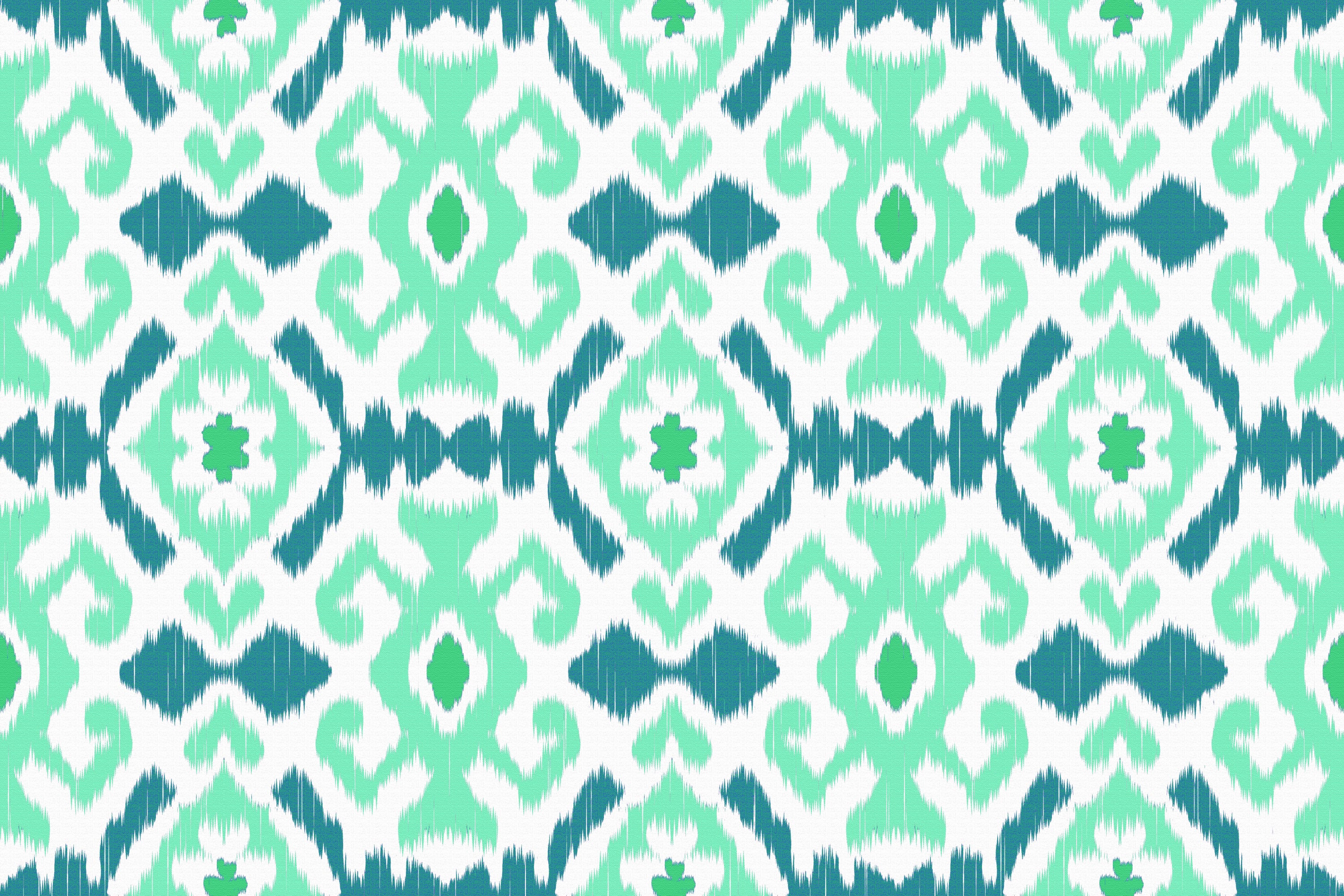 Tapis PVC Intérieur/Extérieur Ikat Bleu turquoise 200x300 cm - Vinyle imprimé antidérapant, lavable et résistant pour terrasse et maison - 2