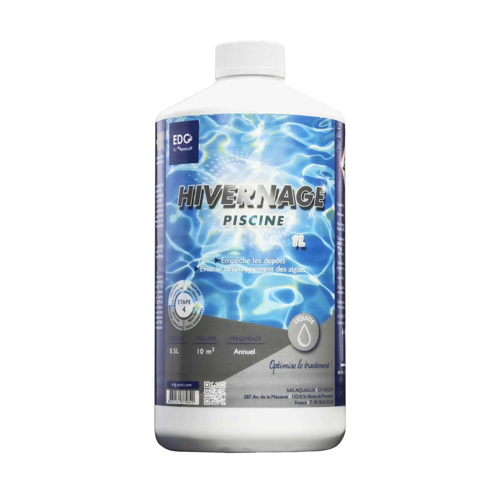 EDG Hivernage Piscine 5L – Anti-Algues, Anti-Dépôts, Protection Liner & Équipements – Traitement Hivernage Liquide Sans Sels Métalliques