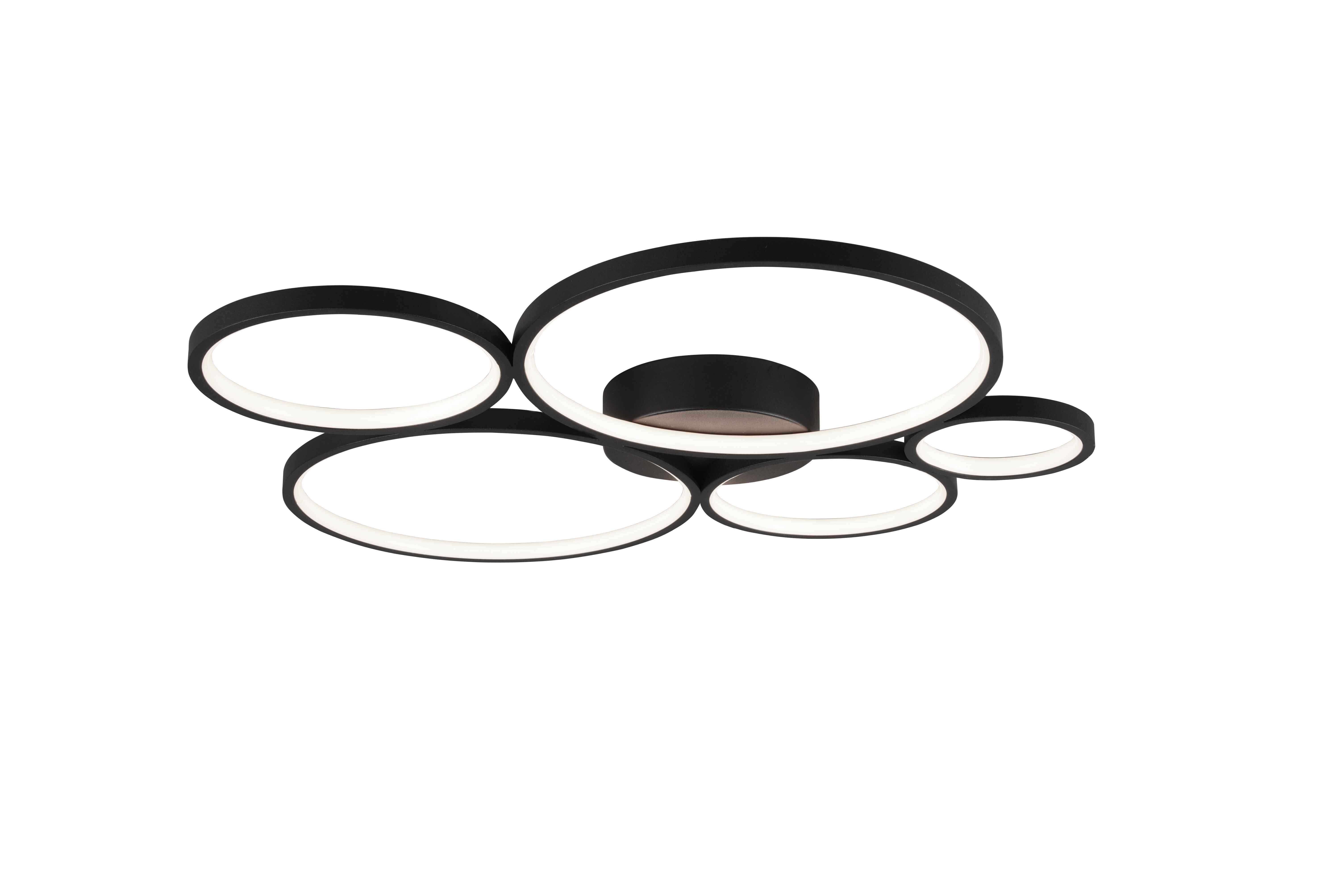 Lampa sufitowa LED RONDO 49W Ciepła biel 5600lm metal czarno-biała wym:5,5x59x53cm IP20 Trio