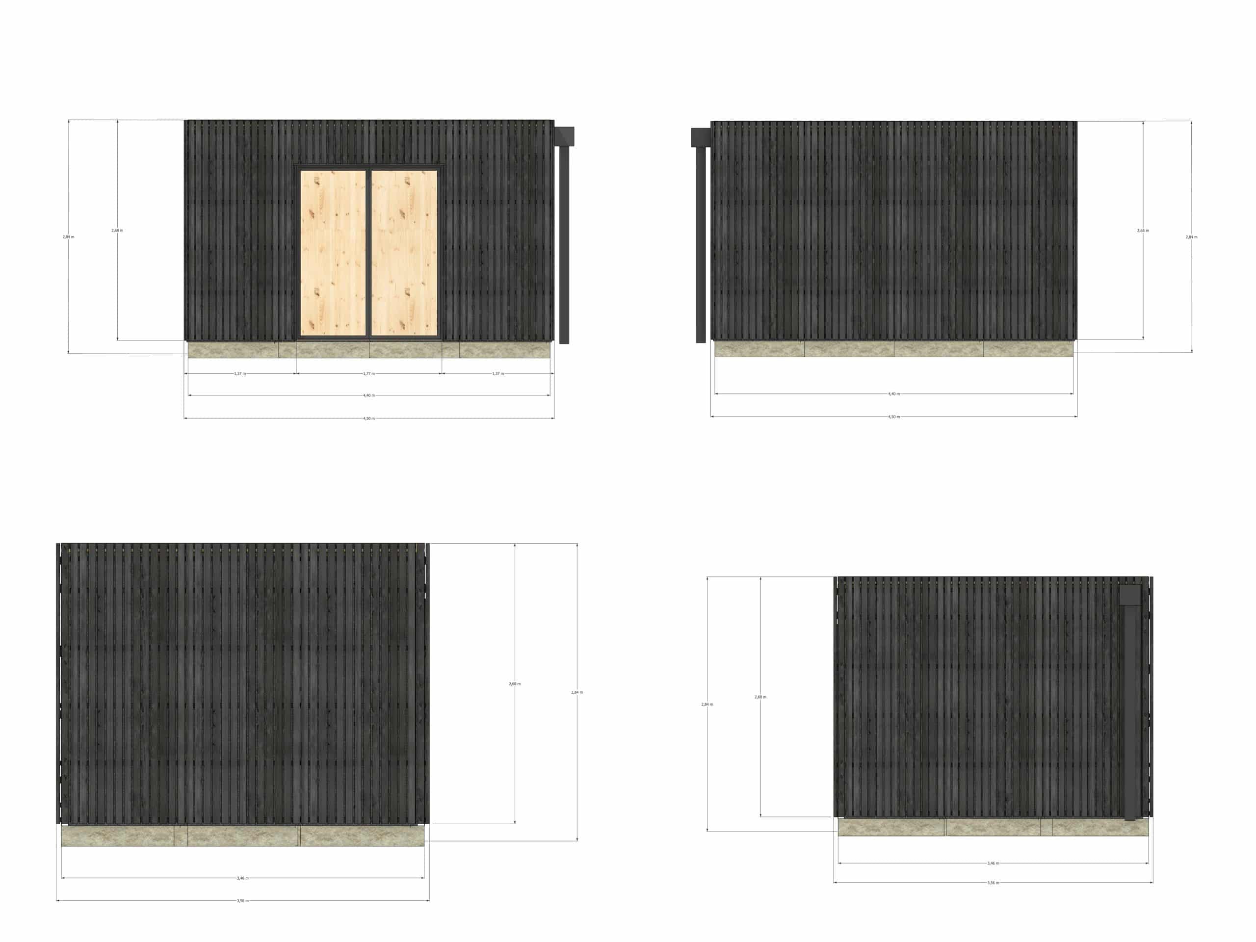 Studio jardin location saisonnière en bois 4,4 x 3,5 x 2,7 m / menuiseries alu k-line - 4
