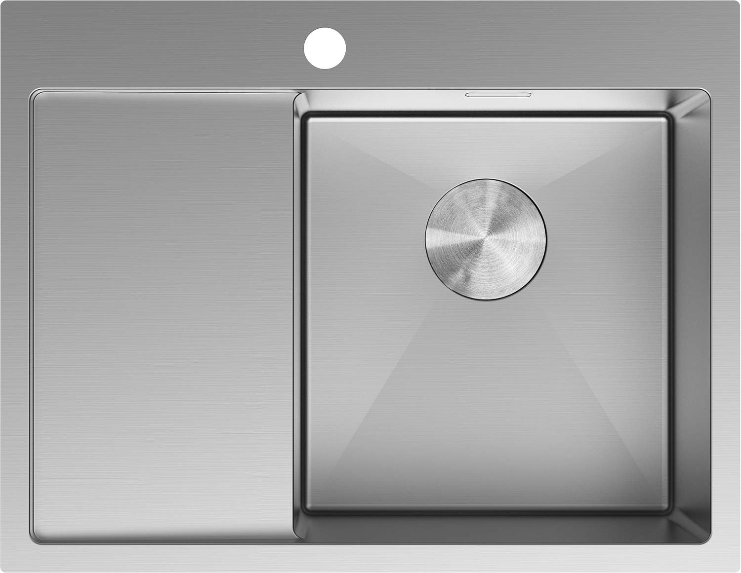 Mexen Exar zlewozmywak stalowy 1-komorowy z ociekaczem prawy 620 x 480 mm, inox - 6432621005P-01