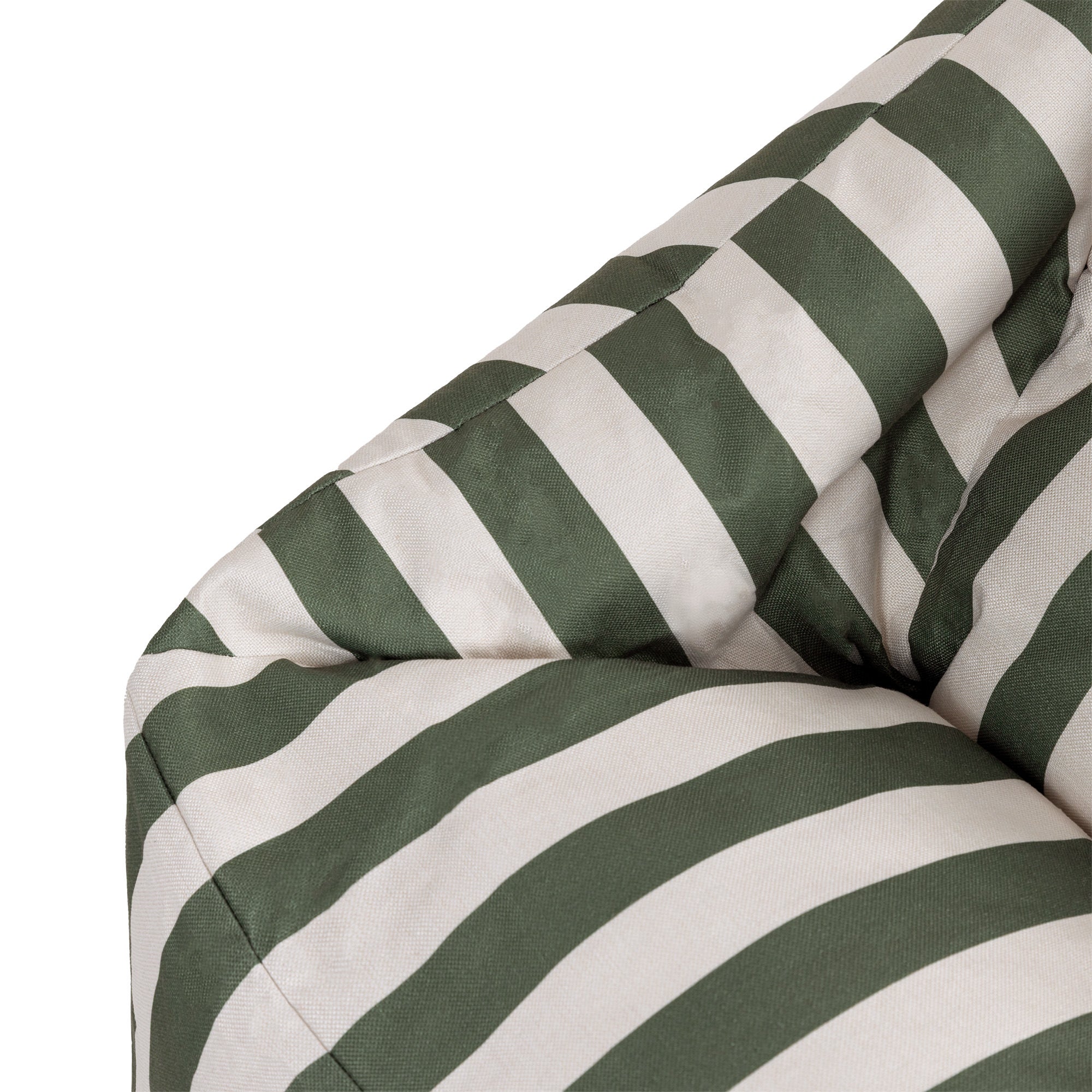 Pouf fauteuil Icon en tissu tissé Oeko-Tex® rayé vert olive, intérieur et extérieur, jardin, salon, 97x84cm - 6
