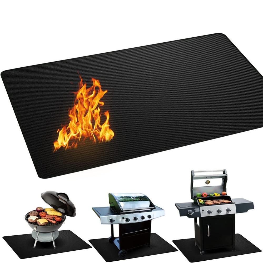 Mata pod grill 122x76cm - ognioodporna mata do grilla - odporna na olej - wodoodporna - mata podłogowa do grilla - ochrona przed grillowaniem