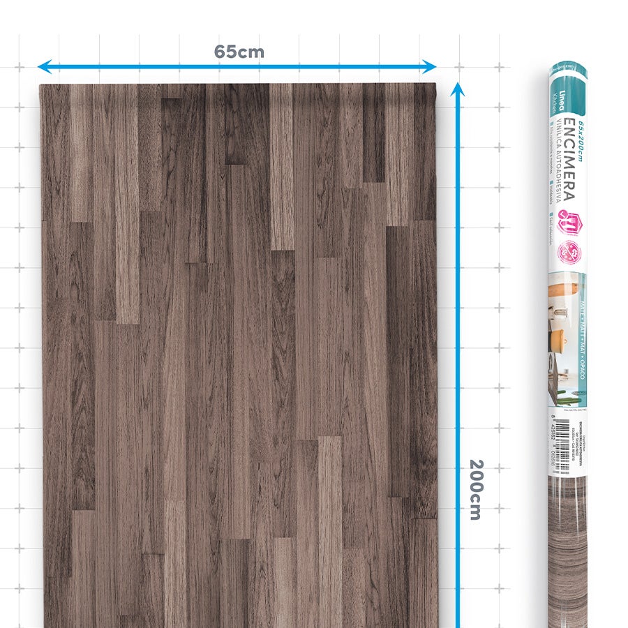 TROMSO NUEZ: Vinyle adhésif pour plan de travail de cuisine et salle de bain. Résistant aux taches. Imperméable. Facile à poser et à nettoyer. 0,65x2m - 5
