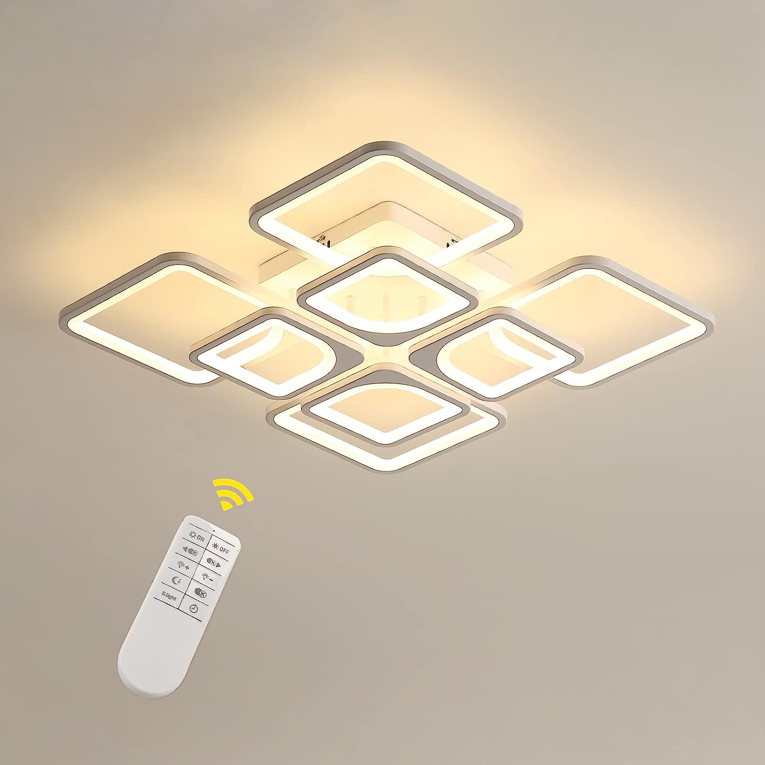 Plafonnier LED Design ENERGMiX Avec Télécommande – Idéal Salon, Chambre, Cuisine, Moderne
