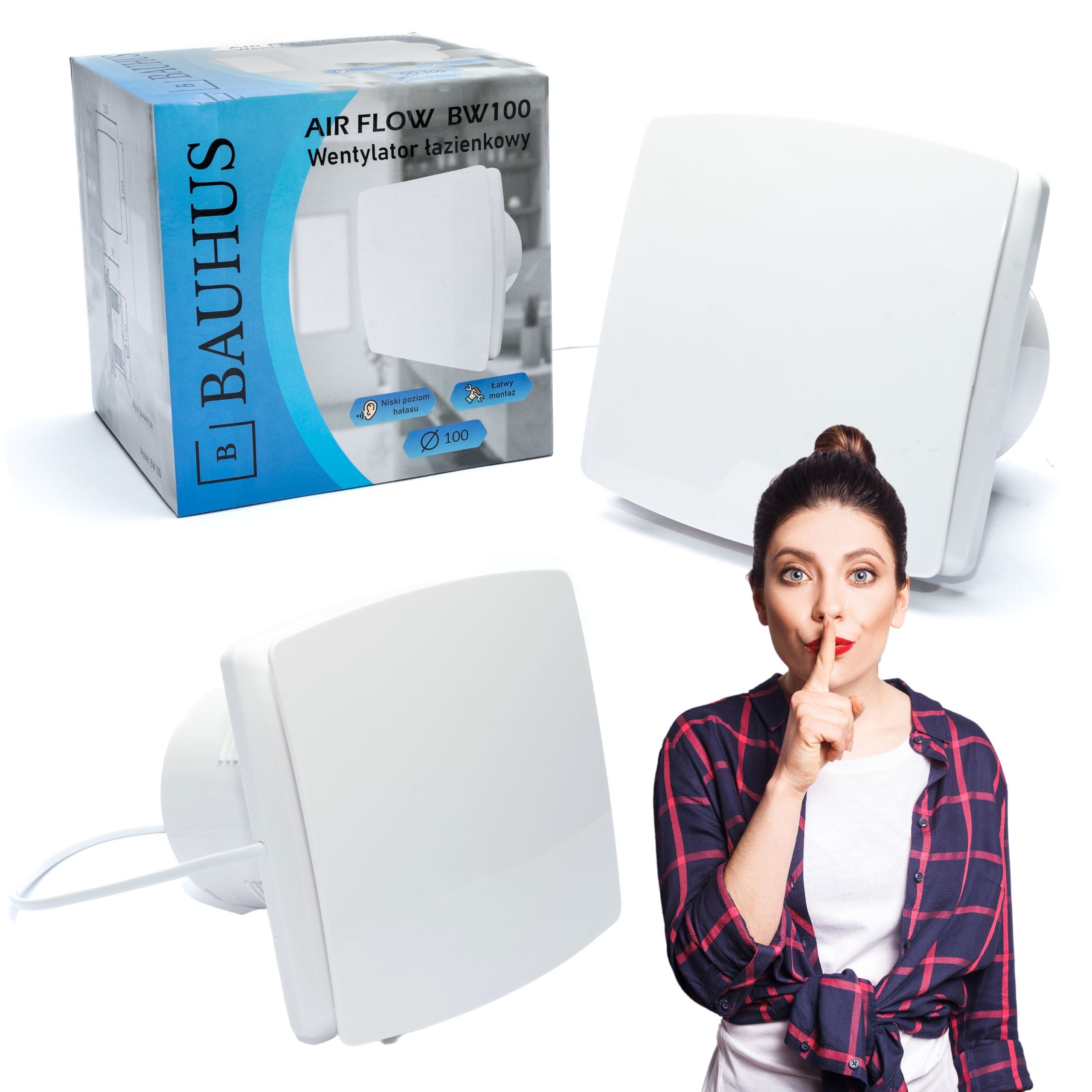 Wentylator łazienkowy Bauhus cichy biały