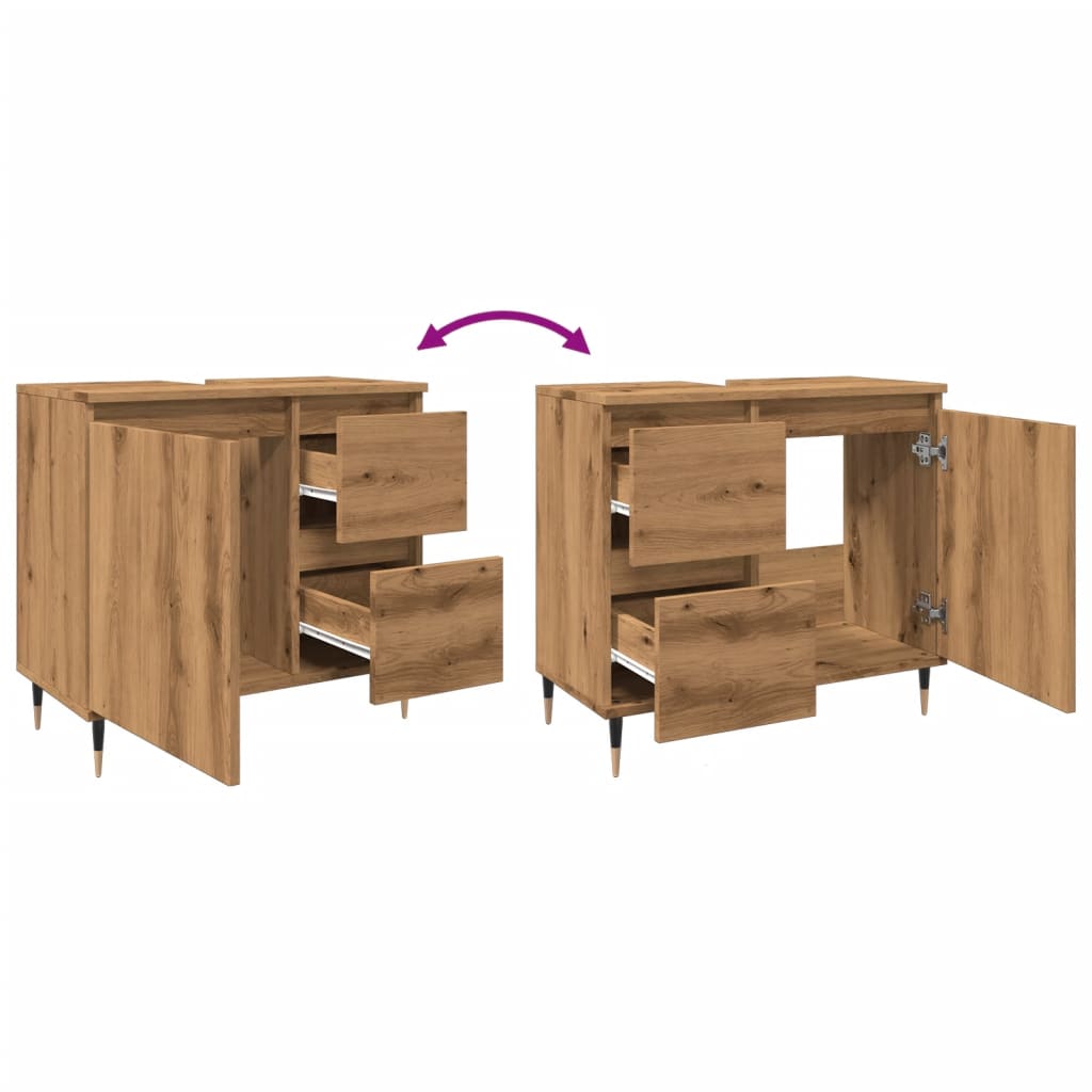 Mueble de baño de roble hecho a mano en madera de ingeniería - 8