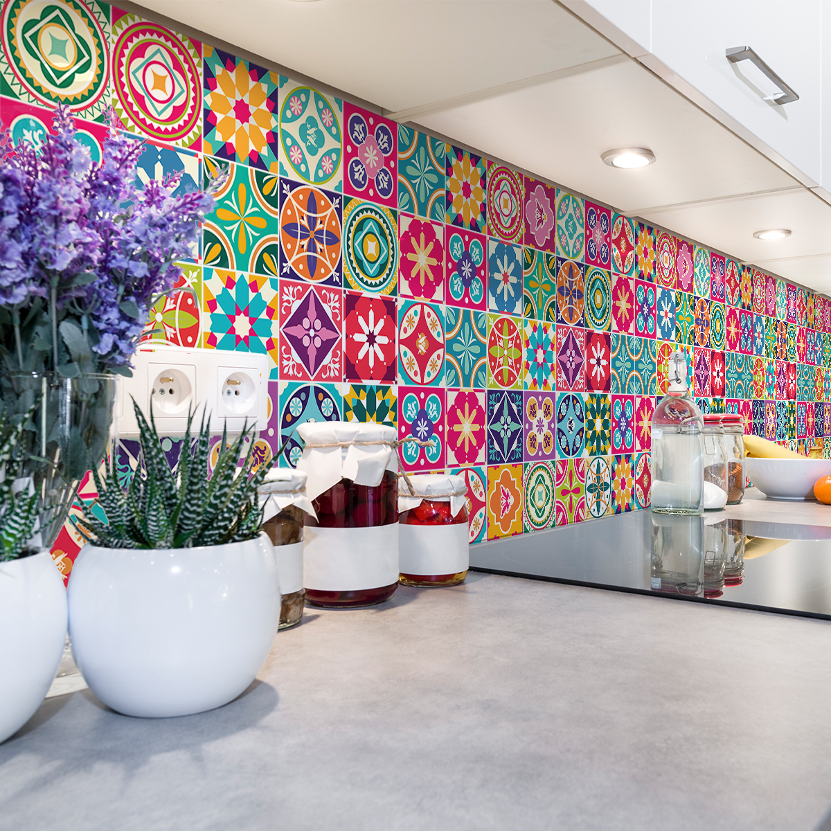 30 vinilos baldosas de cemento azulejos amy - adhesivo de pared - revestimiento sticker mural decorativo - 30stickers15x15cm