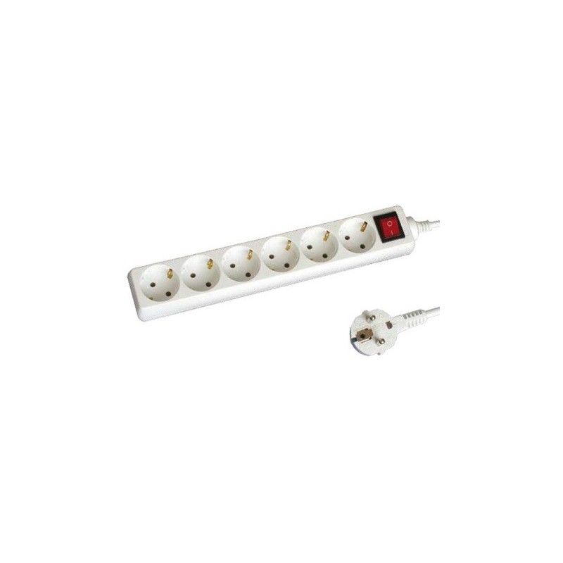 Base múltiple 6 enchufes con interruptor 1.5 metros de cable GSC ...