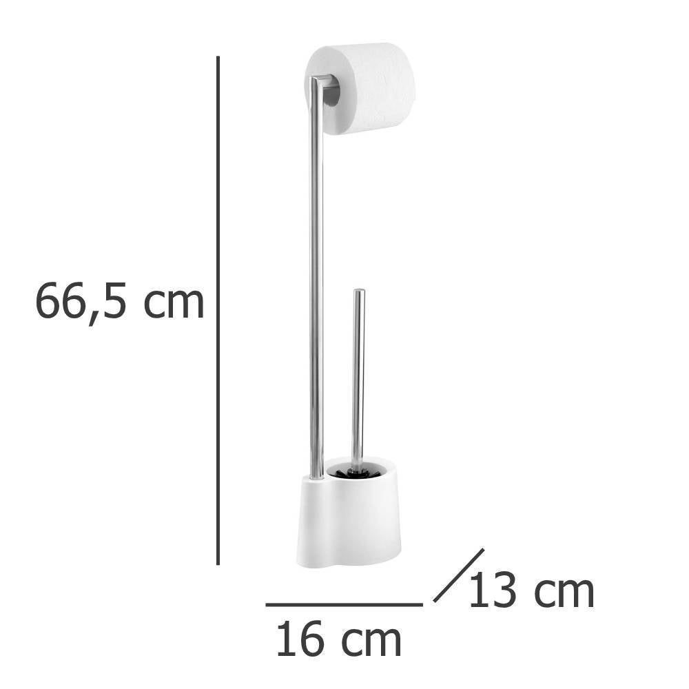 Porte-papier toilette avec brosse WC et récipient, élégant ensemble salle de bain - WENKO, WENKO - 5