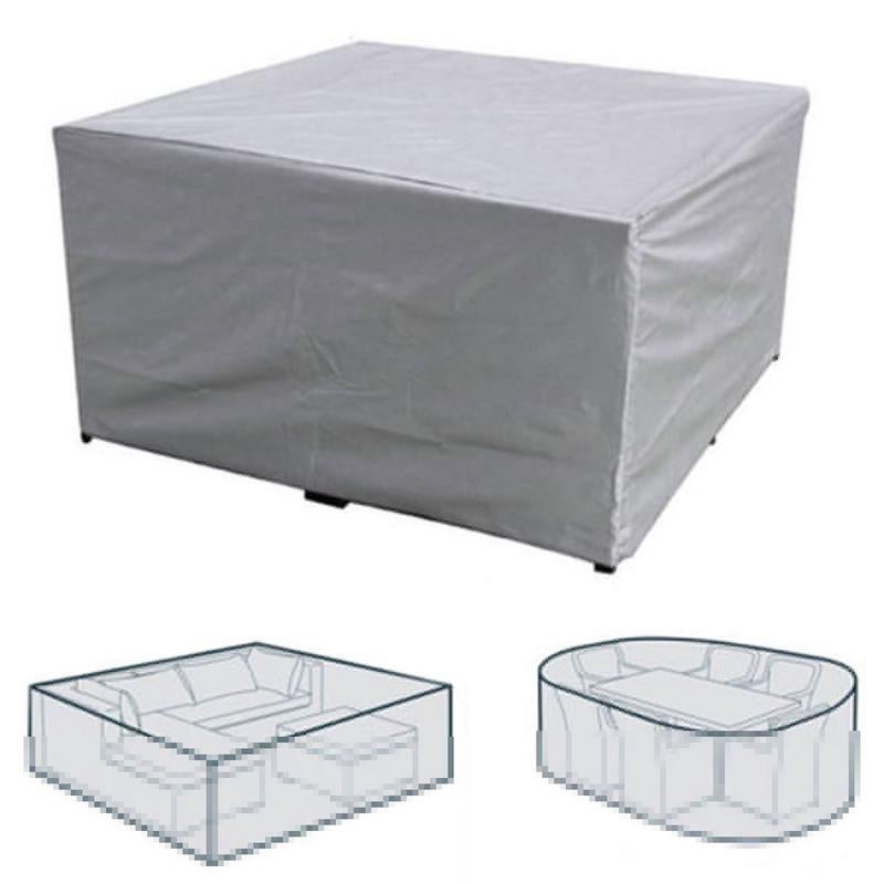 Housse meubles jardin extérieure argentée 120x120x74 cm, imperméable, anti-UV et anti-poussière - 4