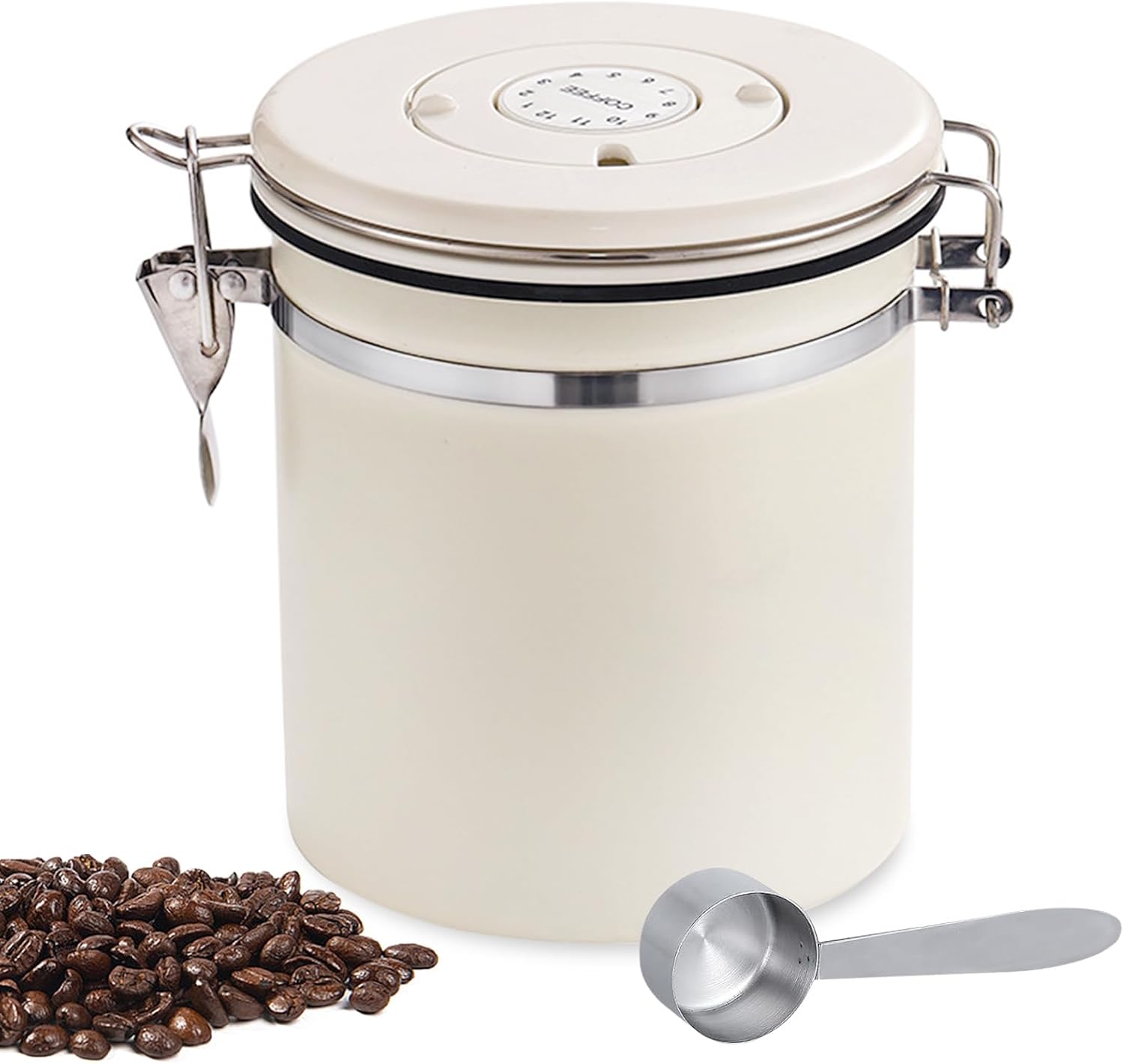 Barattolo Caffè Ermetico In Acciaio Inox 2,8L – Con Valvola Unidirezionale, Datario E Misurino