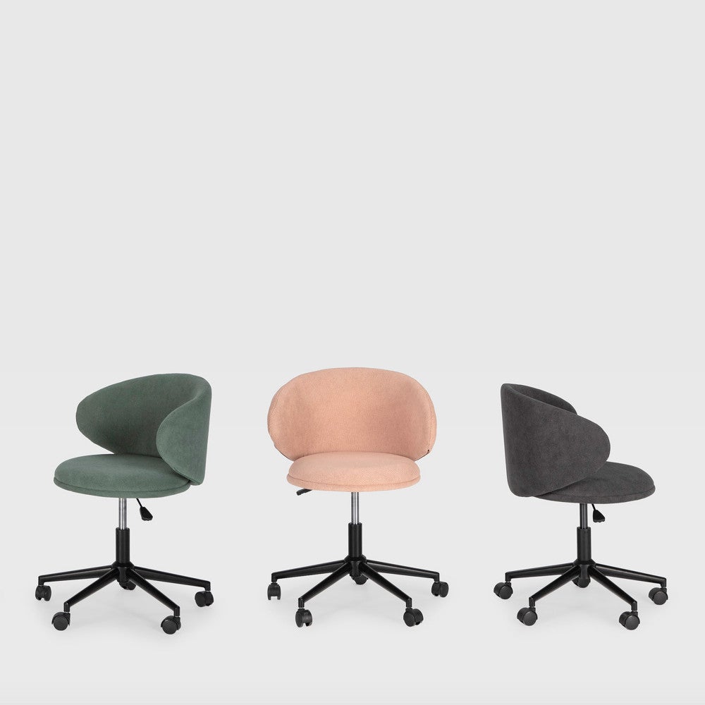 Sedia con base girevole e gambe in metallo 60x60 h73/83 cm - 4