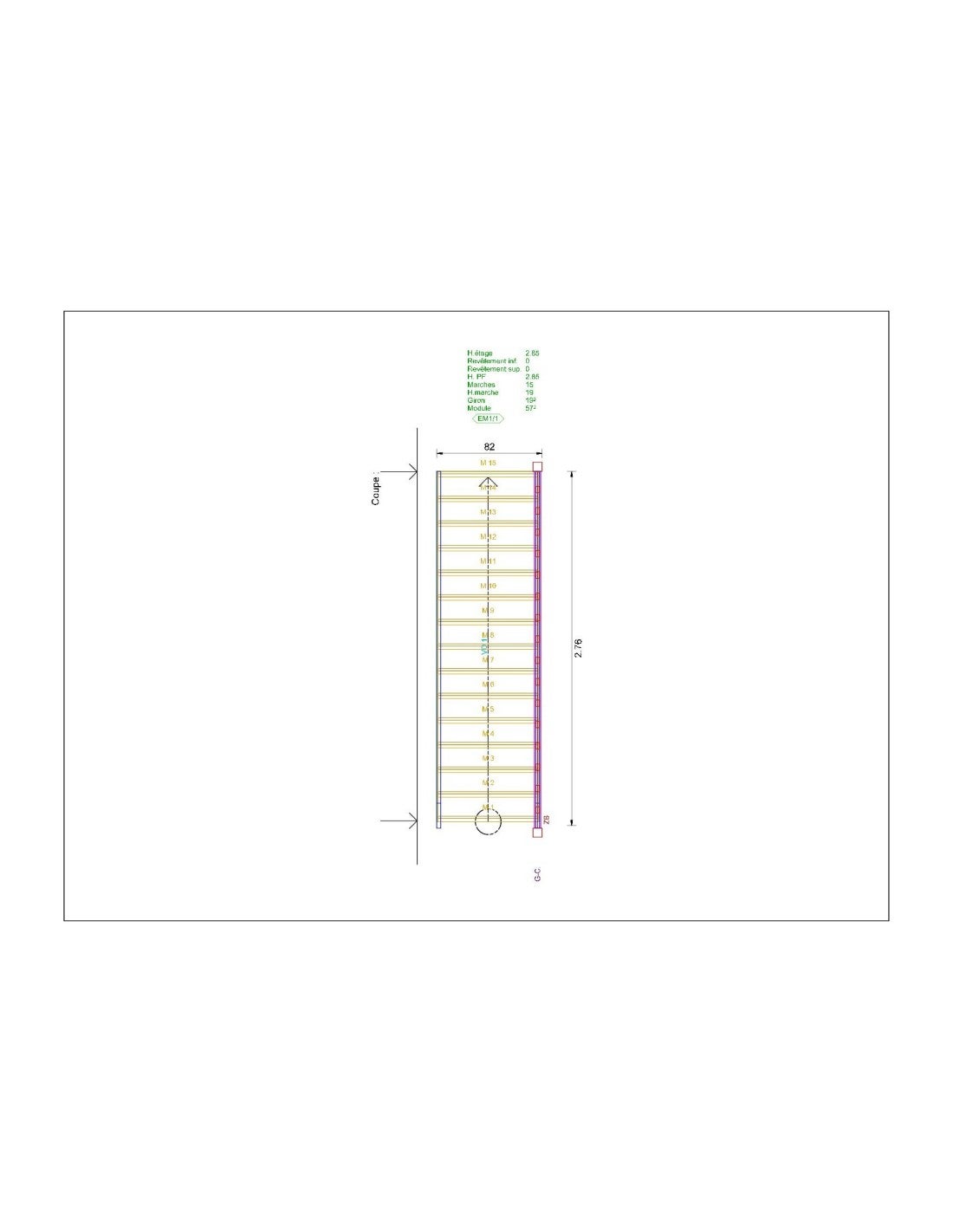 Escalier Droit Moreno Sapin- Sans Rampe Avec Contremarches H Sol Sol 285 Cm - 3