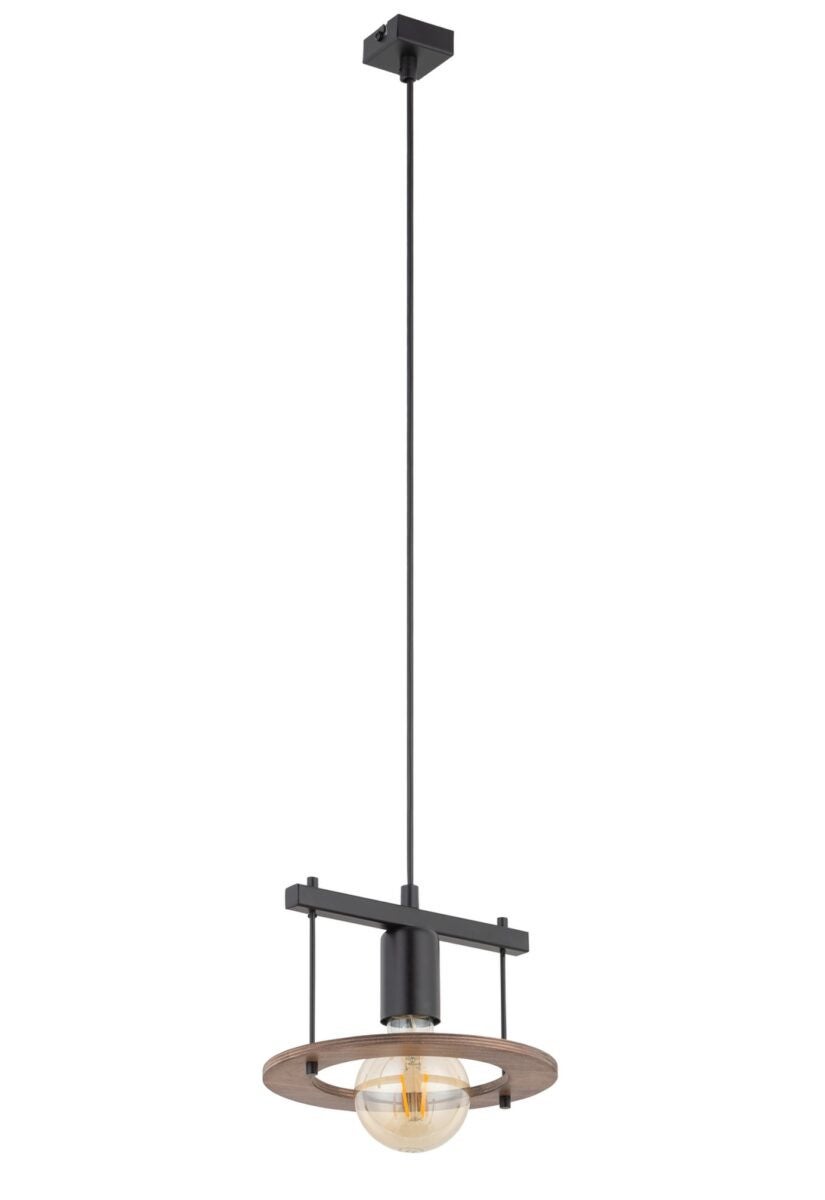 Lampa wisząca Coffee czarna-ciemne drewno 1xE27x15W dekoracyjna wym: 80 x 21 x 21 cm metal SIGMA