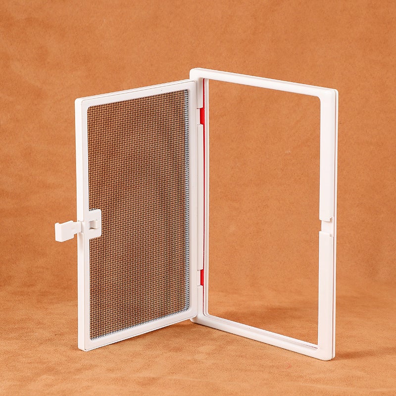 Małe okienko do moskitiery, małe okienko do klamki okiennej otwieranej na zewnątrz, 20 x 16,5 cm, białe