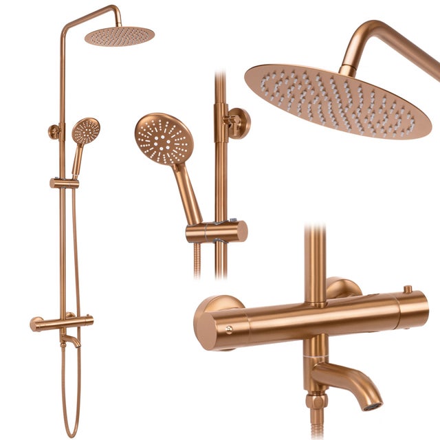 KIT DE DOUCHE REA LUNGO THERMOSTAT BRUSH COPPER 36,5X26,5X117CM