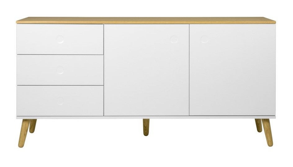 Armoire Enfant Pinolino Riva - MDF Laqué Blanc & Frêne - 115x58x193cm - 4 Étages Réglables