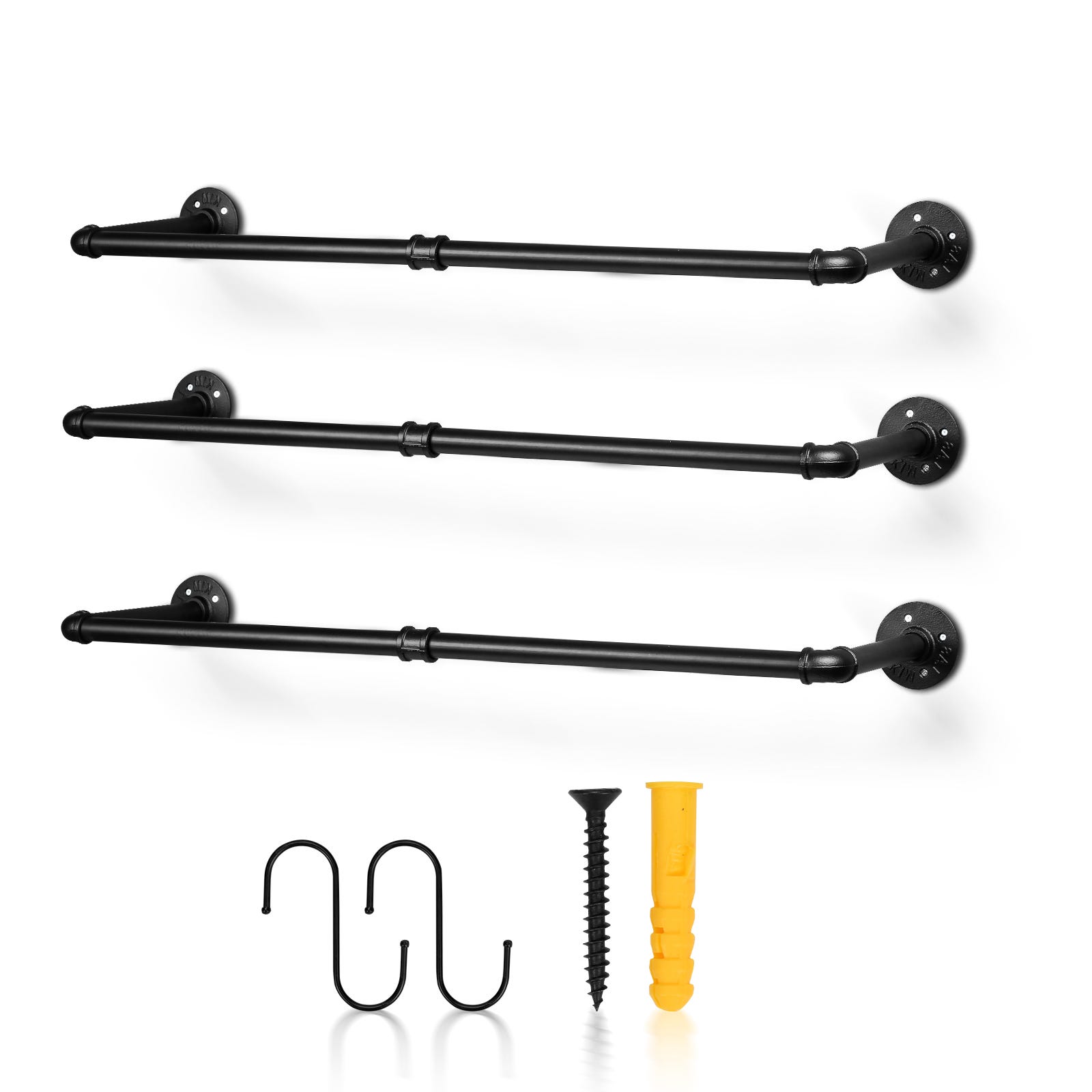 Appendiabiti a muro, Armadio a muro, Stile industriale, Salvaspazio, 92 x 25 cm, Portata 65 kg, Montaggio facile, Nero | Leroy Merlin Appendiabiti a muro, Armadio a muro, Stile industriale, Salvaspazio, 92 x 25 cm, Portata 65 kg, Montaggio facile, Nero | Leroy Merlin