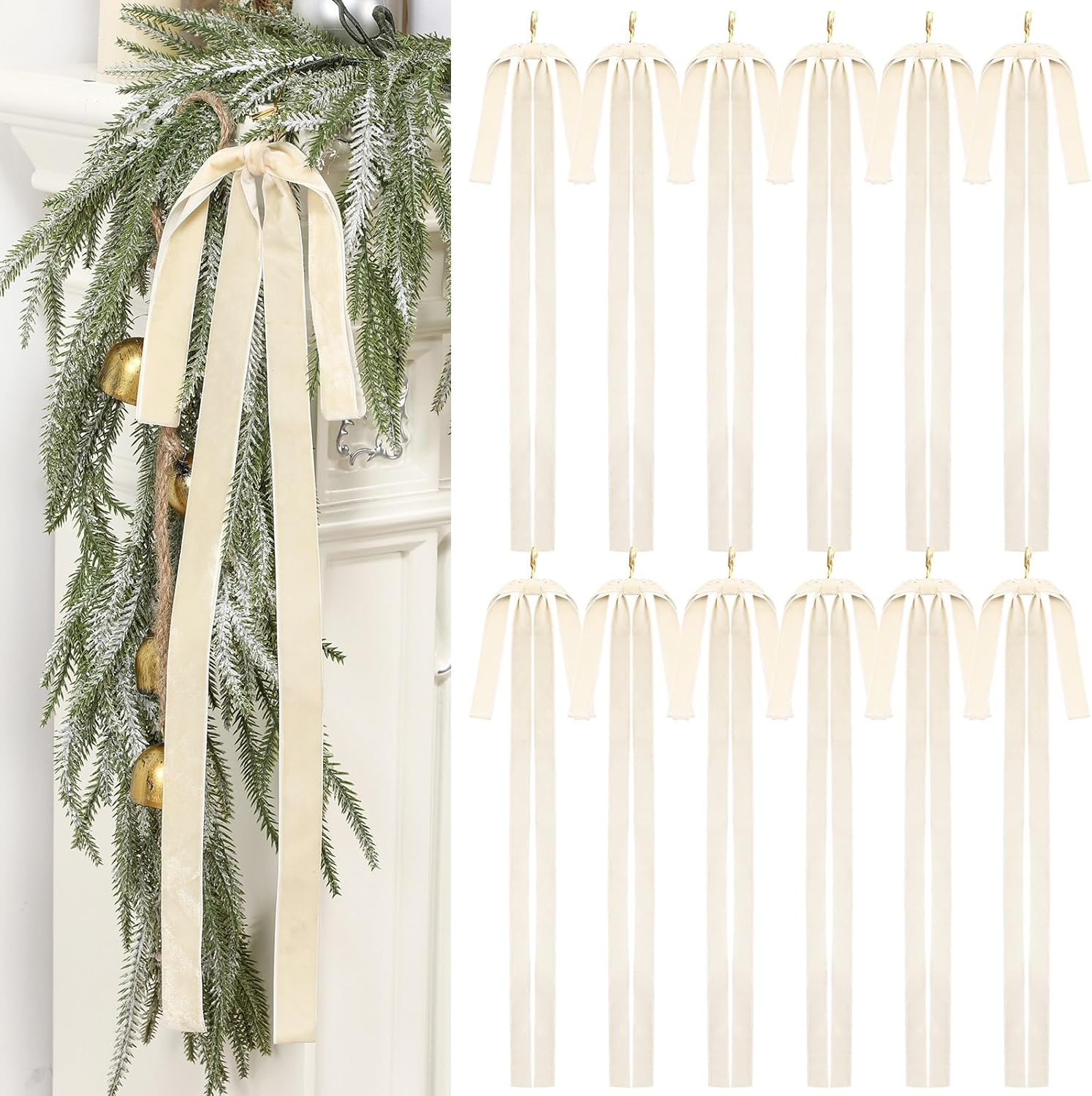 Fiocchi In Velluto Marrone Per Natale - Confezione Da 12, Per Albero, Regali, Decorazioni Festive